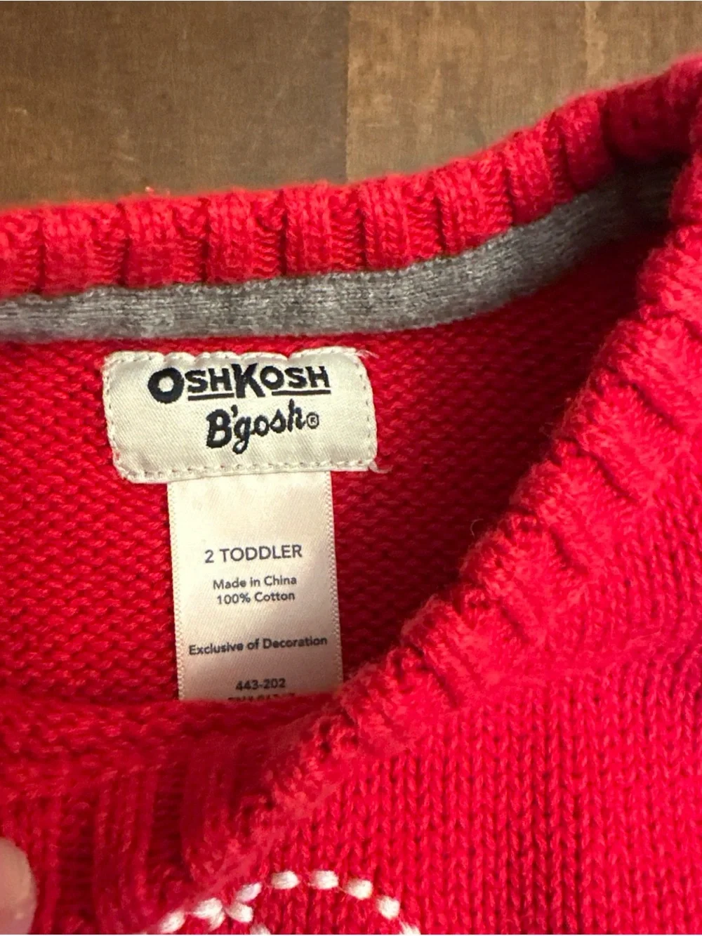 Vtg Oshkosh B’gosh Baby Boy 2T Red Knit Cotton Corduroy Train Sweater